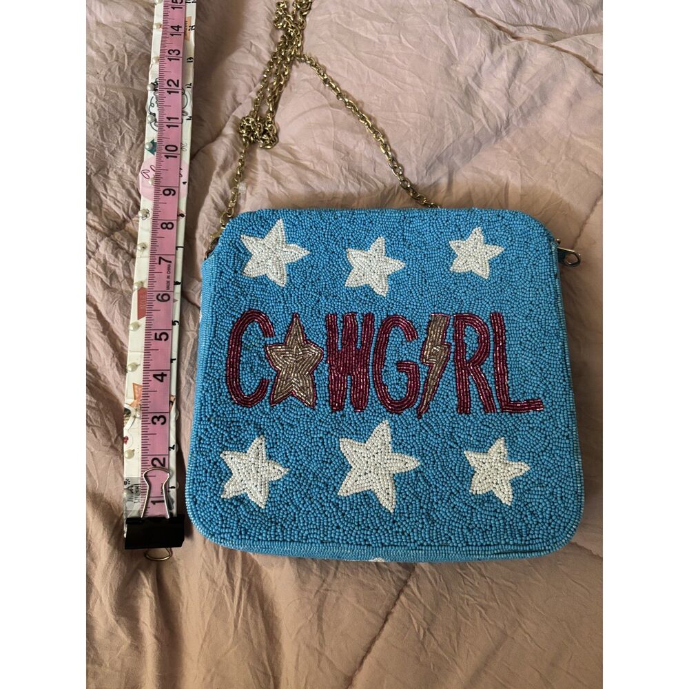 Lily Jane Boutique Blue Beaded “Cowgirl” Crossbody Bag - Picture 7 of 7